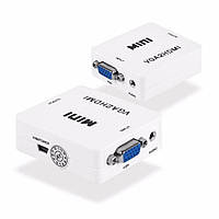 Конвертер VGA to HDMI перехідник, адапттер, 1080p з живленням