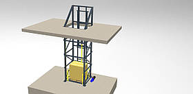 Вантажний шахтний підіймач зовні будівлі