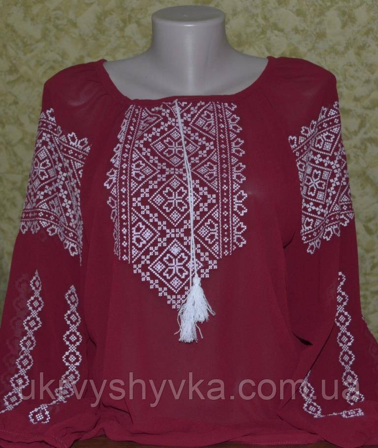 Блузка жіноча "Львів`янка" бордо