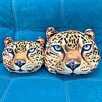 Плюшевая декоративная подушка с принтом леопарда на диван, кровать, в подарок
