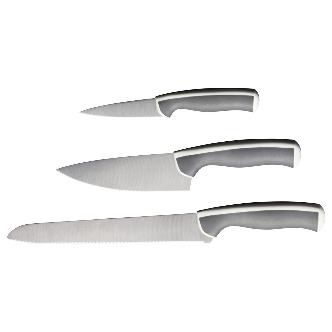 Набір ножів 3 шт IKEA ÄNDLIG світло-сірий/білий 702.576.24 - фото 1 - id-p921705503