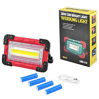 Прожектор світлодіодний W824-30W-COB, 4x18650, ЗП micro USB 