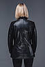 Жіноча шкіряна куртка із замшевими вставками, фото 5