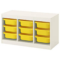 Комод для игрушек IKEA TROFAST 99x44x56 см белый желтый 492.284.69