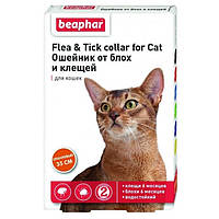 BEAPHAR Flea and Tick ошейник от блох и клещей для котов оранжевый 35см