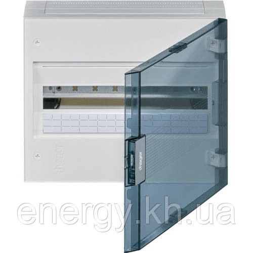 Hager Vega VB118TB. Щит на 18 модулів (1x18) зовнішньої установки з прозорими дверима, фото 1