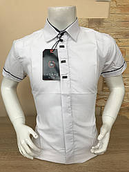 Дитяча біла сорочка з коротким рукавом, 7-12 років (2020)