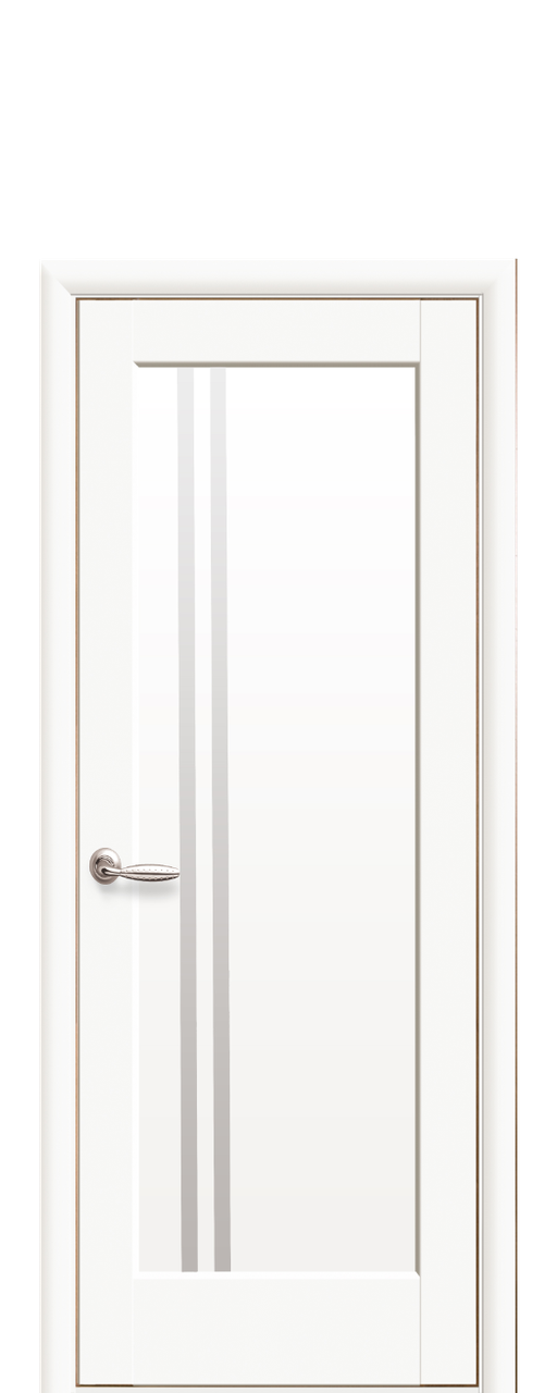Дверне полотно Делла Білий Матовий зі склом сатин