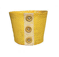 Кашпо з мішковини жовте 9 х 10 см