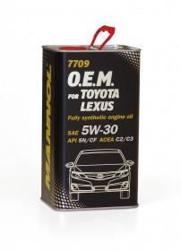 Олива моторна O.Е.М.SAE 5W/30/4 л Metal TOYOTA LEXUS синтетична Mannol API SN/CF 7709