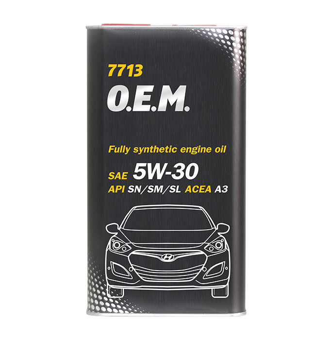 Олива моторна O.Е.М.SAE 5W/30/4л 7713 МЕТАЛ KIА Hyundai синтетична Mannol API SN/SM/CL