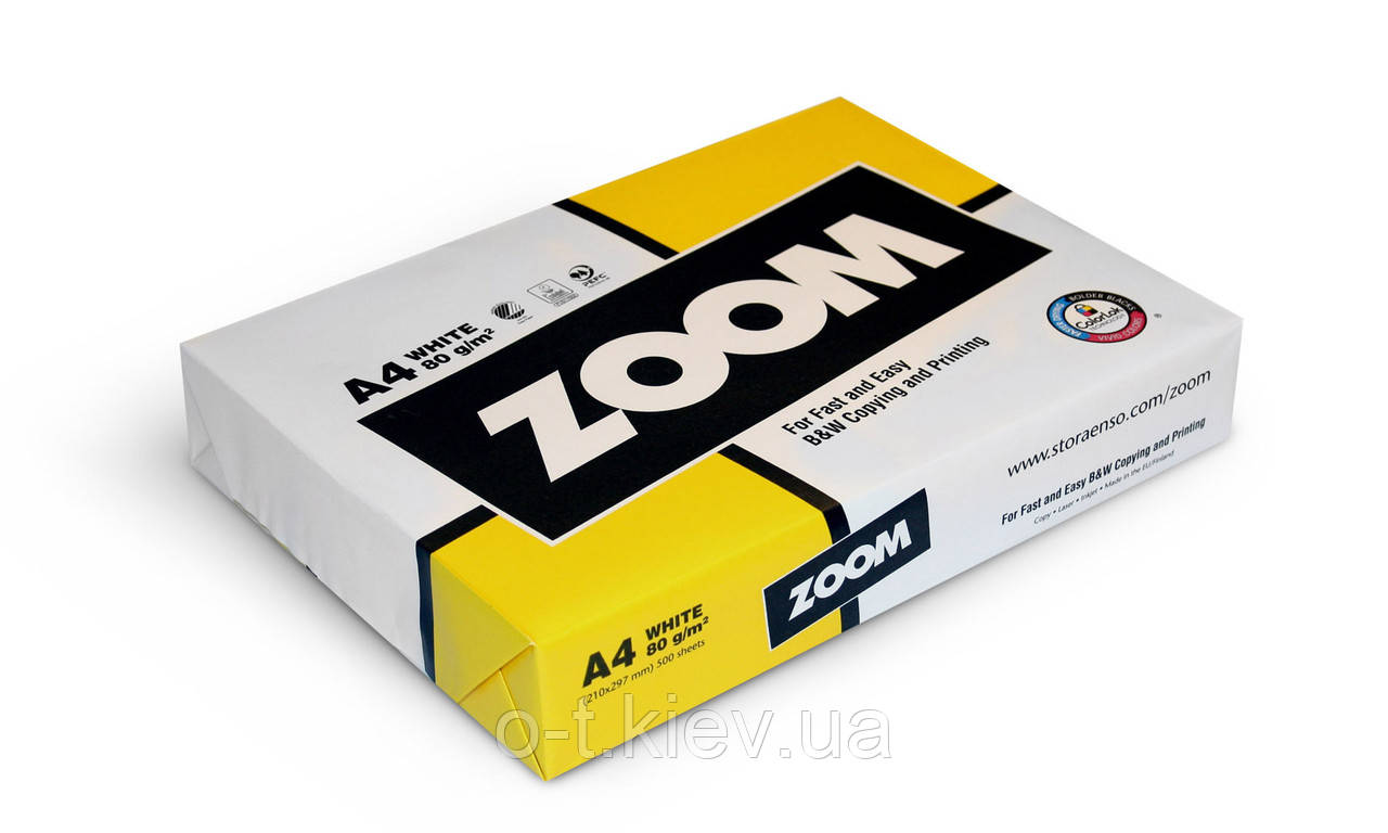 Папір офісний Zoom А4 80 г/м2 500 аркушів