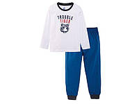 Детская пижама Tiger белая кофта синие штаны Lupilu (Германия) р.86/92см.