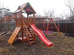 Дитячий майданчик Spielplatz Томас з подвійною гойдалкою Гніздо, лазом і пісочницею