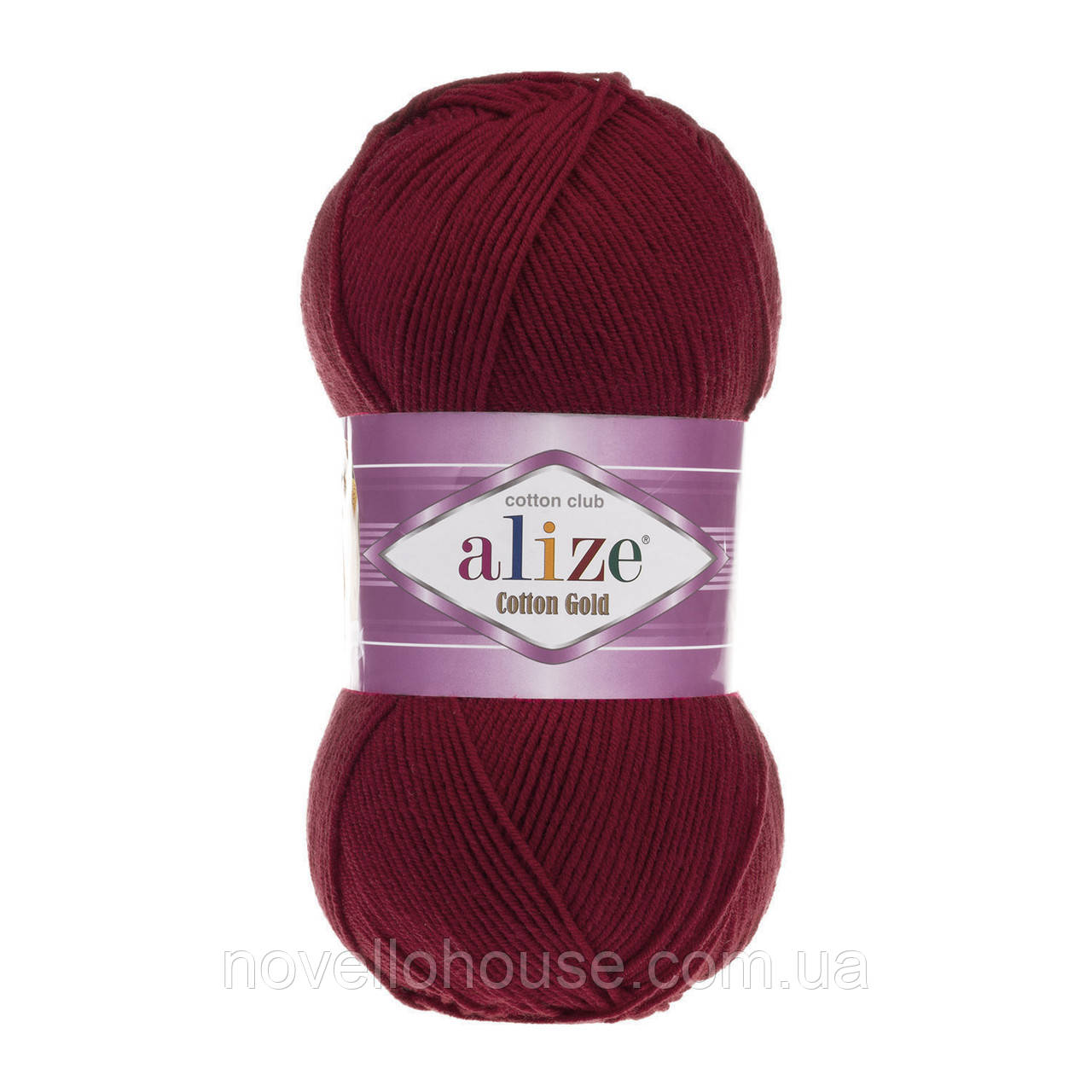 Alize COTTON GOLD (Котон Голд) № 390 вишневий (Пряжа бавовна, нитки для в'язання)