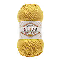 Alize COTTON BABY SOFT (Коттон Бейби Софт) № 113 желтый (Пряжа хлопок с акрилом, нитки для вязания)