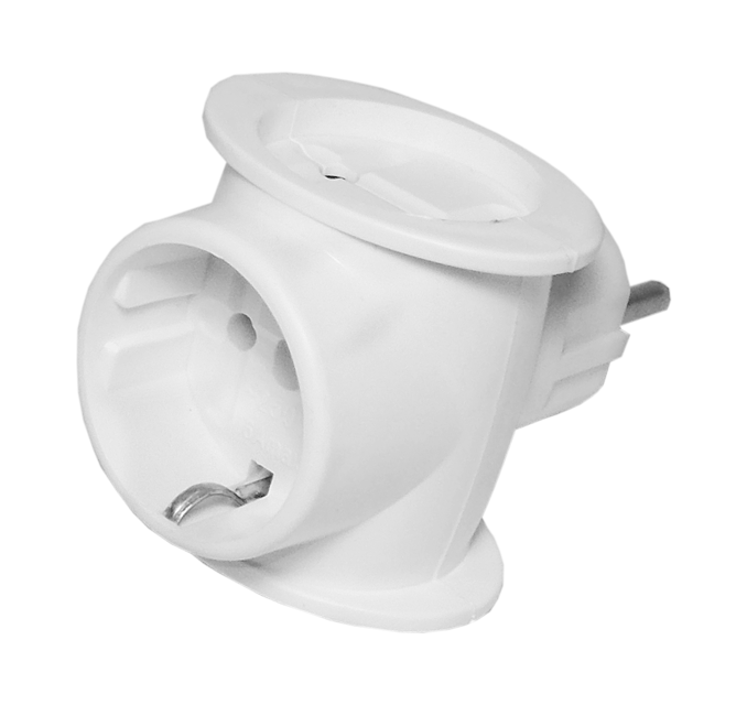 Трійник електричний із заземленням (16А 250В), фото 1