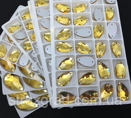 7х12мм. Краплі пришивні Topaz скло, фото 1