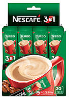 Напій кавовий швидкорозчинний NESCAFE 3 в 1 Turbo 20 шт. упак.