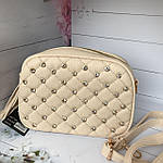 Чудова жіноча бежева сумочка, фото 6