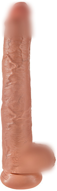 Фалоїмітатор KING COCK 14INCH COCK WITH BALLS TAN, 35,5х6 см., фото 1