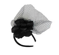 Вуалетка на обручі "Чорна троянда", фото 3