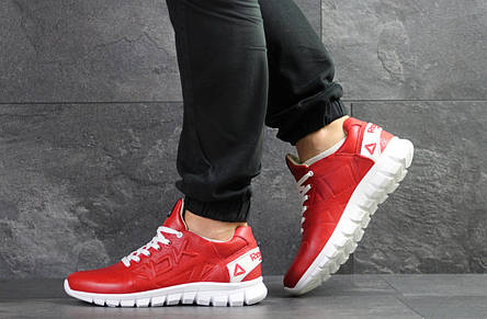 Чоловічі кросівки Reebok Sublite,шкіряні червоні, фото 2