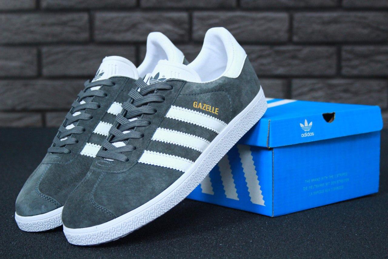 Кросівки чоловічі сірі Adidas Gazelle (00179)
