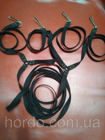 Віжки тканинні на пару коней, фото 1