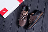 Чоловічі шкіряні модні стильні кросівки New Balance, коричневі, фото 4