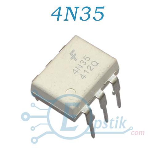 4N35, оптопара з транзисторним виходом, DIP6