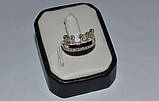 Кільце срібне з золотими пластинами Корона, фото 4