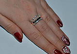 Кільце срібне з золотими пластинами Корона, фото 6