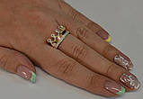 Кільце срібне з золотими пластинами Корона, фото 5
