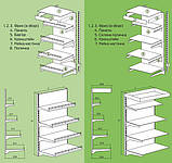 Настінний торговий стелаж 1450х750х300х3п., фото 6
