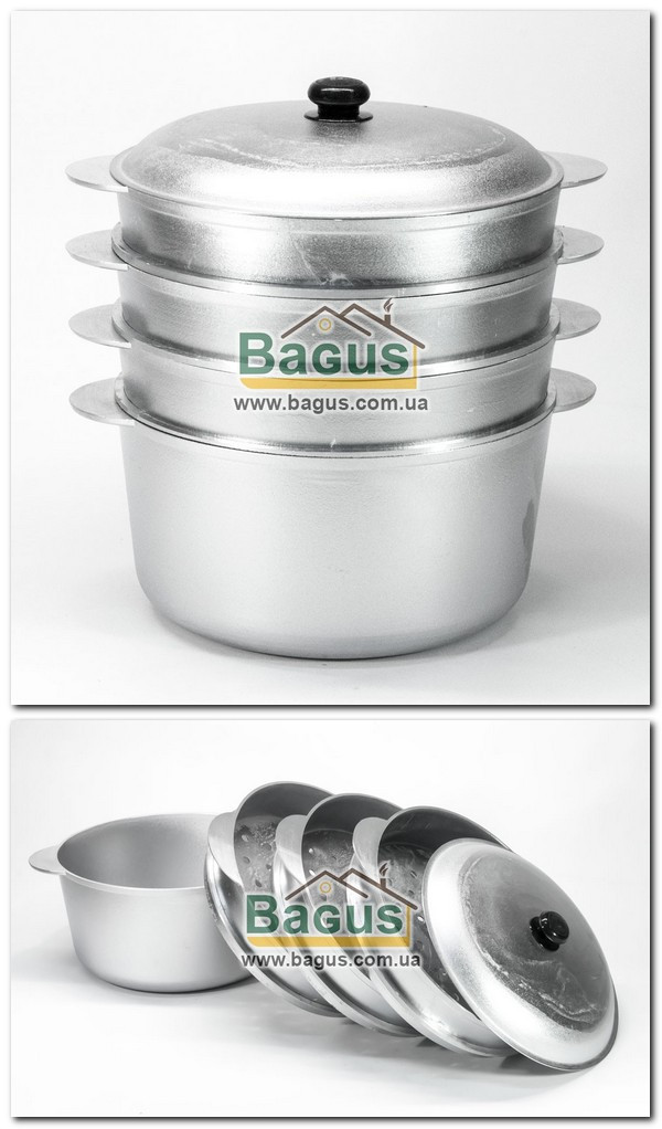 Мантоварка (мантышница) алюминиевая 8л с 3-мя сетками Силумин С-БМК08/3 ...