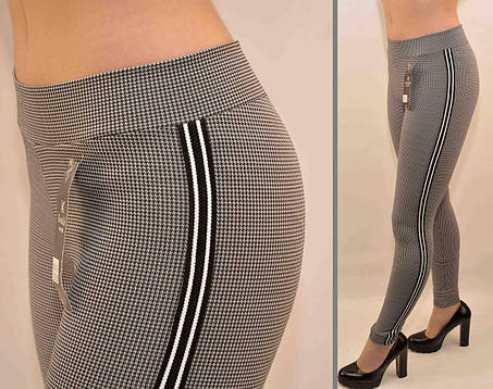 Лосини сірі в дрібну точку зі смугою, фото 1