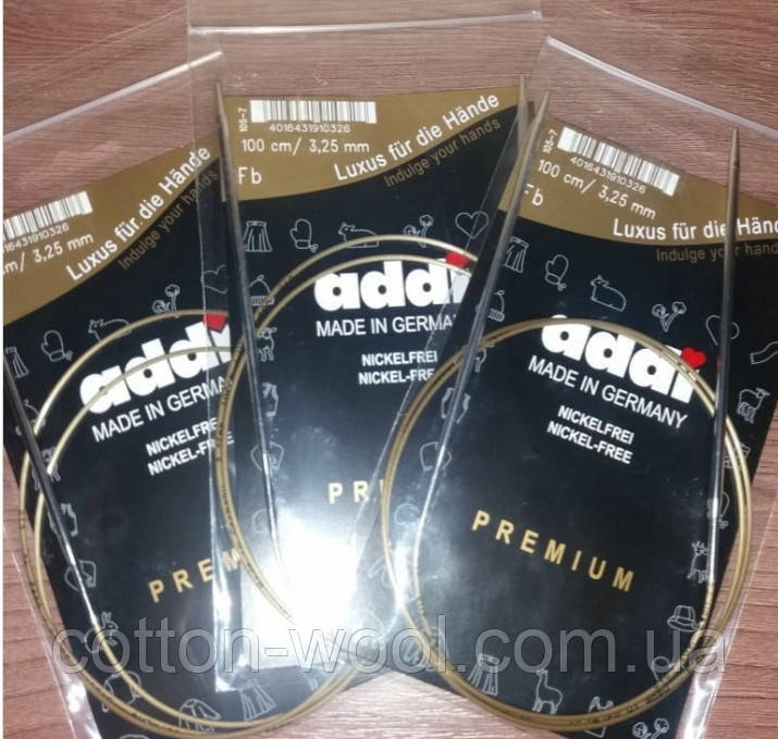Спиці кругові 100 см 4 Addi на золотій волосіні