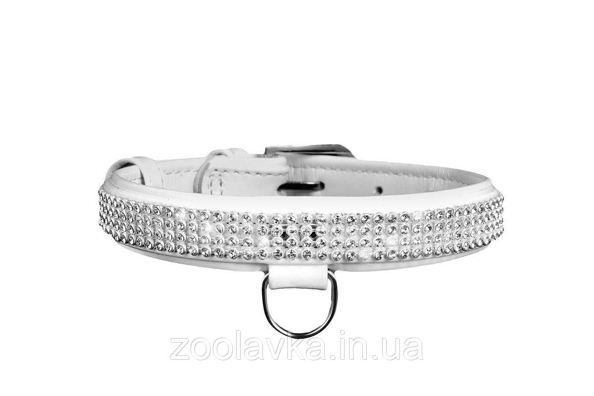 CoLLar Brilliance Нашийник «Полотно стрази» білий, довжина 30-39 см/20 мм