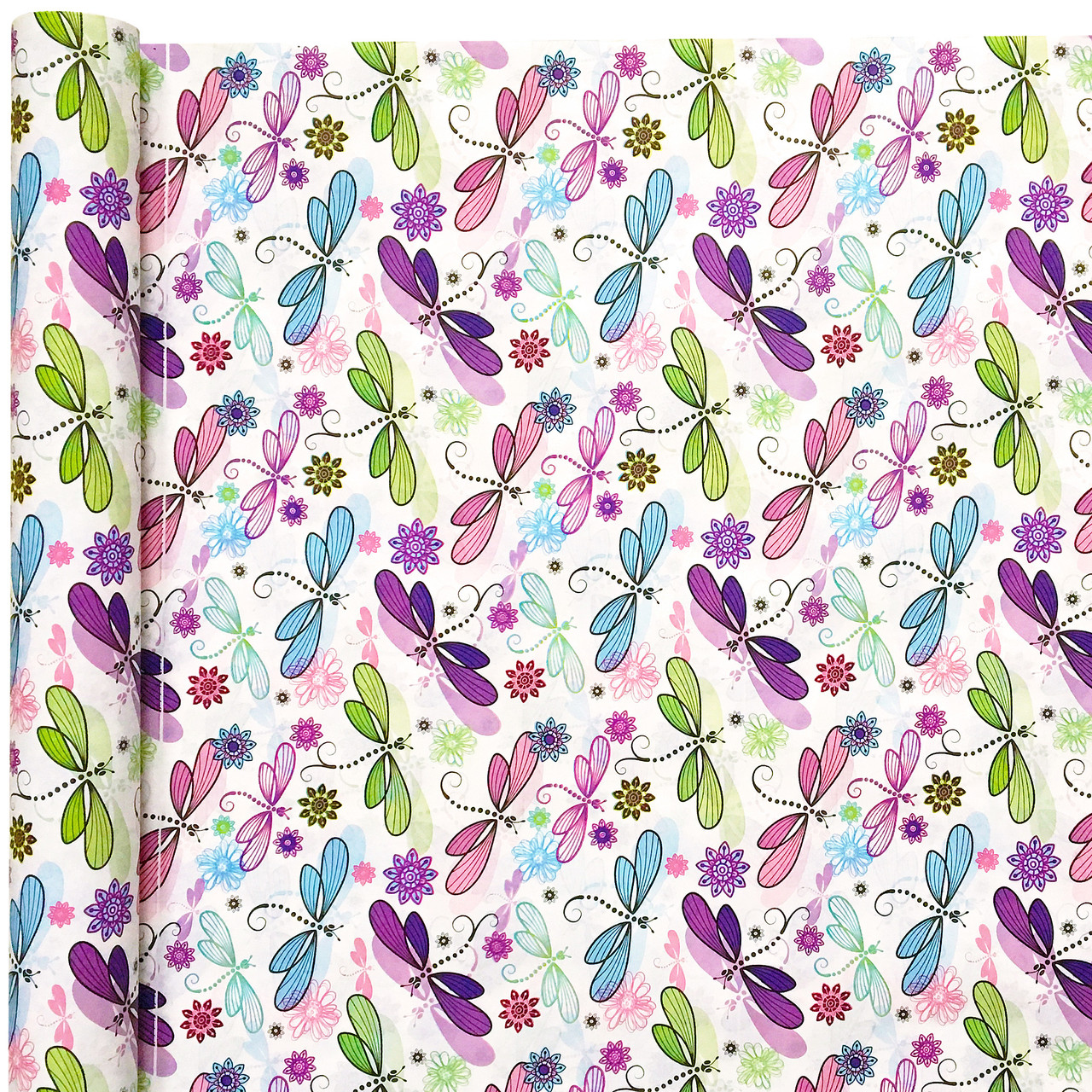 Папір подарункова двостороння Стрекози, фото 1