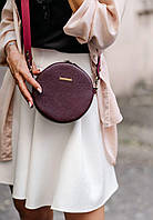 Женская круглая кожаная сумочка Tablet BlankNote BN-BAG-23-marsala, бордовый
