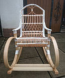 Качалка букова "Ротанг", біла з чорними вставками No2, фото 4