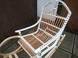 Качалка букова "Ротанг", біла з чорними вставками No2, фото 5
