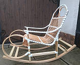 Качалка букова "Ротанг", біла з чорними вставками No2, фото 7