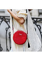 Женская круглая кожаная сумочка Tablet BlankNote BN-BAG-23-rubin
