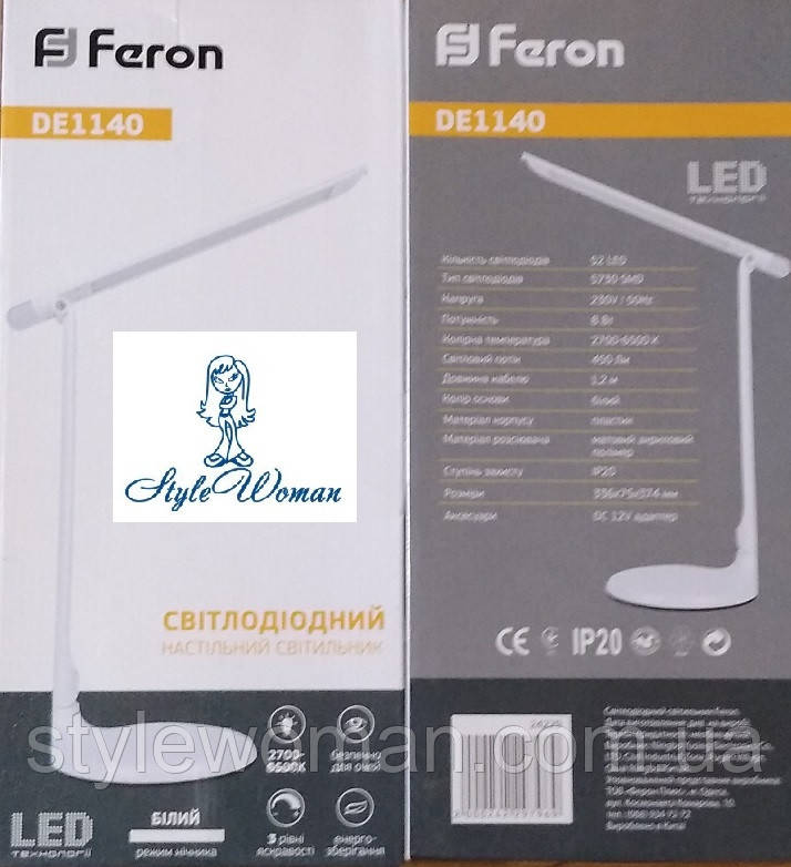 Лампа Led светодиодная настольная 52 диода Feron DE1140 ферон 8вт белая - фото 10 - id-p922788971