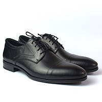 Туфлі дербі шкіряні класичні чорні чоловіче взуття великий розмір Rosso Avangard BS Graphite Derby