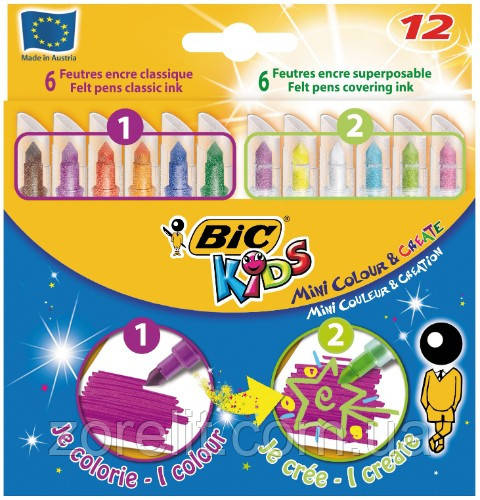 Фломастери мініколор і крейт Bic