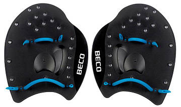 Лопатки для плавання в басейні лопатки на руки гребні BECO 96441 жовтий розмір S 15,5 x 14,5 см, фото 4