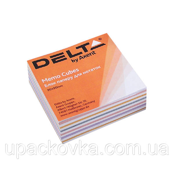 Папір для нотаток Delta Mix D8014, 90х90х30 мм, проклеєний